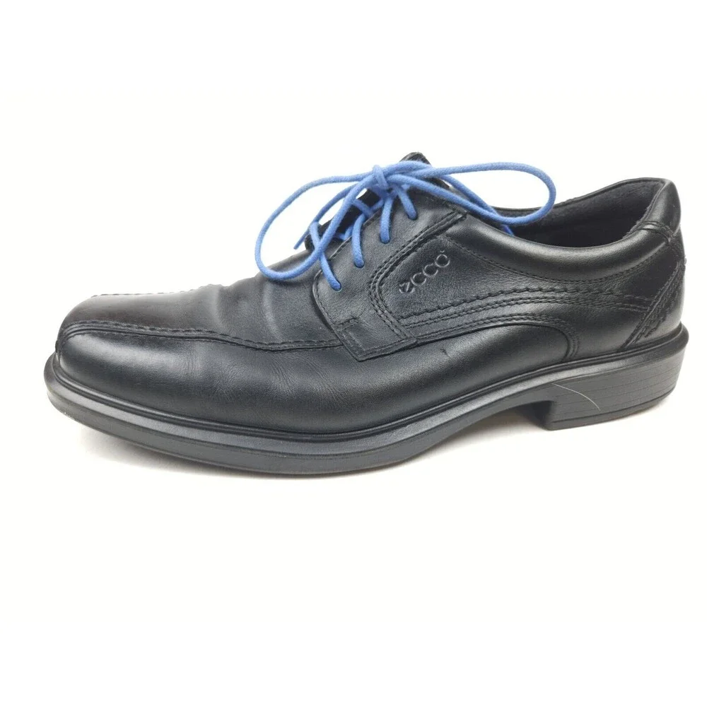 ECCO Men's Helsinki Bicycle Toe Leather Shoes Size 42 US 8-8.5 Black